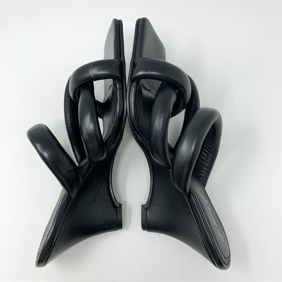 NEW $112 Nasty Gal Genuine Leather Twist Sandal Wedges Black US 8.5/EU 39/UK 6 - Picture 7 of 8